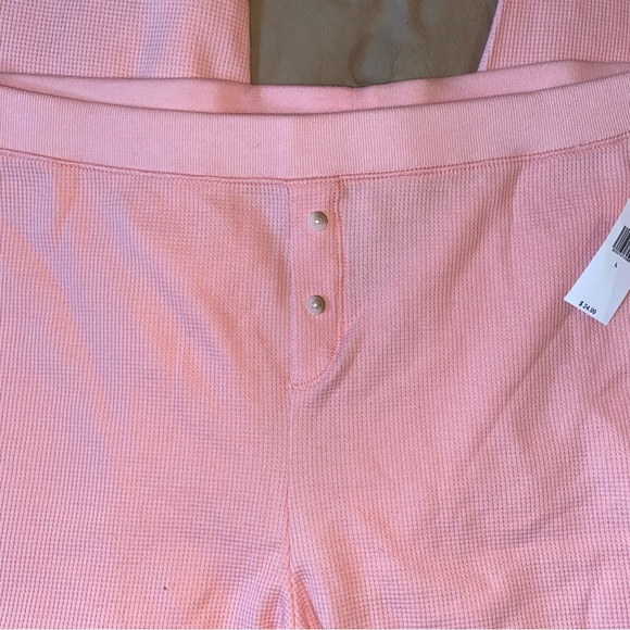 Old Navy Pink Thermal Long John Pajama Pants NWT SZ Large - Picture 2 of 4